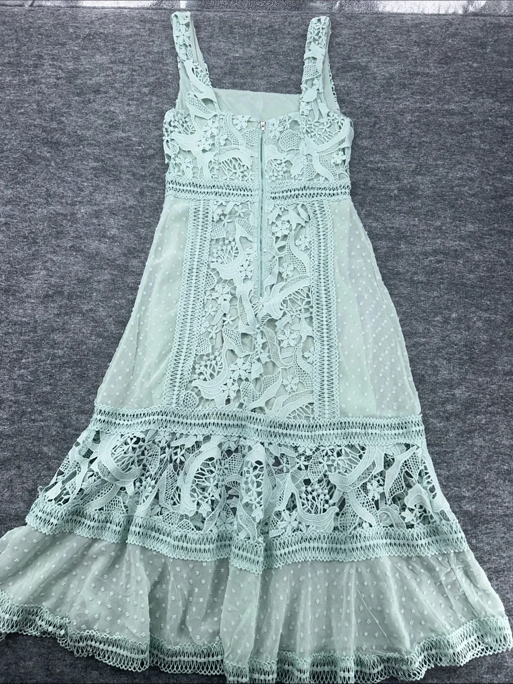 Just Me Women’s Mint Green Dress with Delicate Crochet Trim - Picture 8 of 11